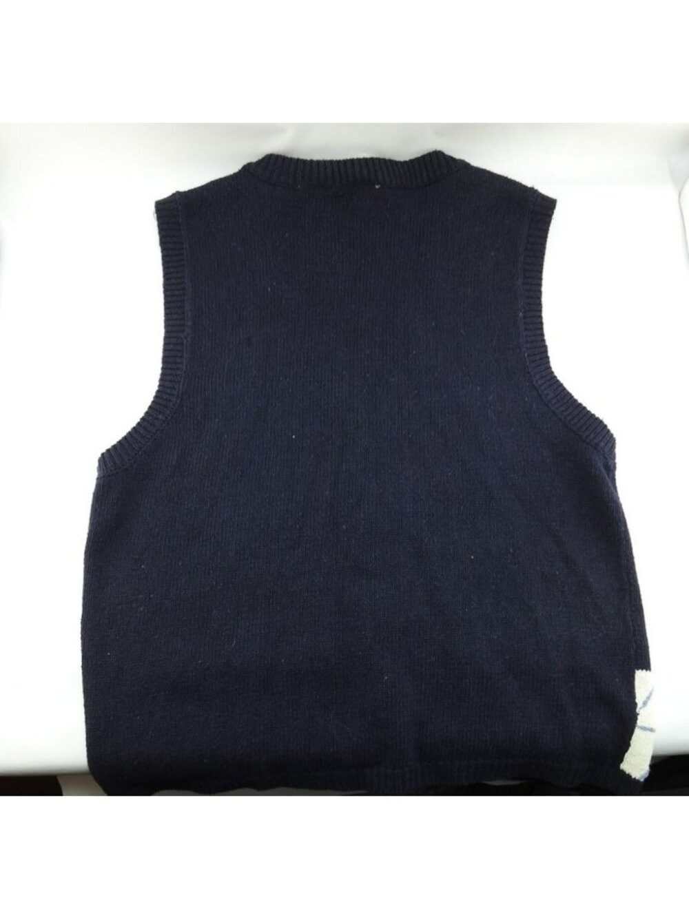 Vintage Sweater Vest Sz Lg Candy Store Florist Scene Button Front Cottage Core - Picture 7 of 7